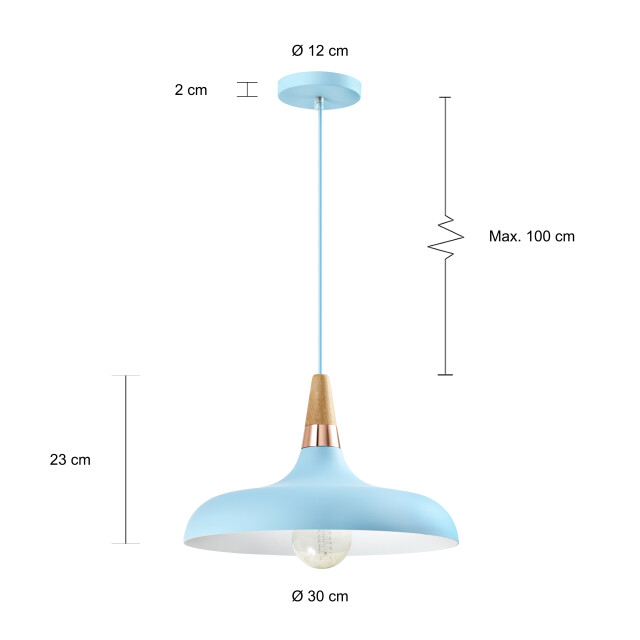 QUVIO Hanglamp rond quv5137l-blue 1551101 large