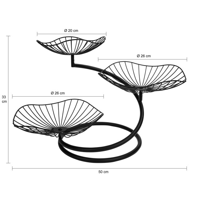 QUVIO Fruitmand 3 laags metaal - 1702947 large