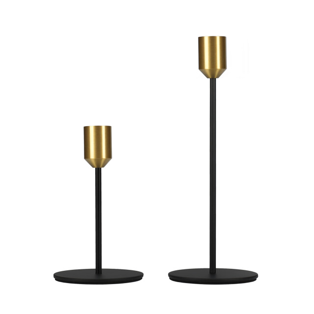 QUVIO Kaarsenstandaard set van 2 (klein en groot) metaal zwart en 2228291 large