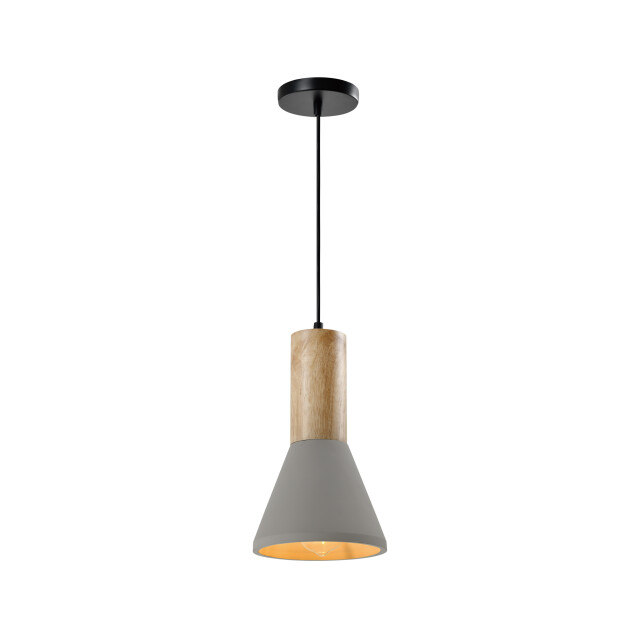 QUVIO Hanglamp langwerpig beton met hout quv5142l-grey 1540312 large