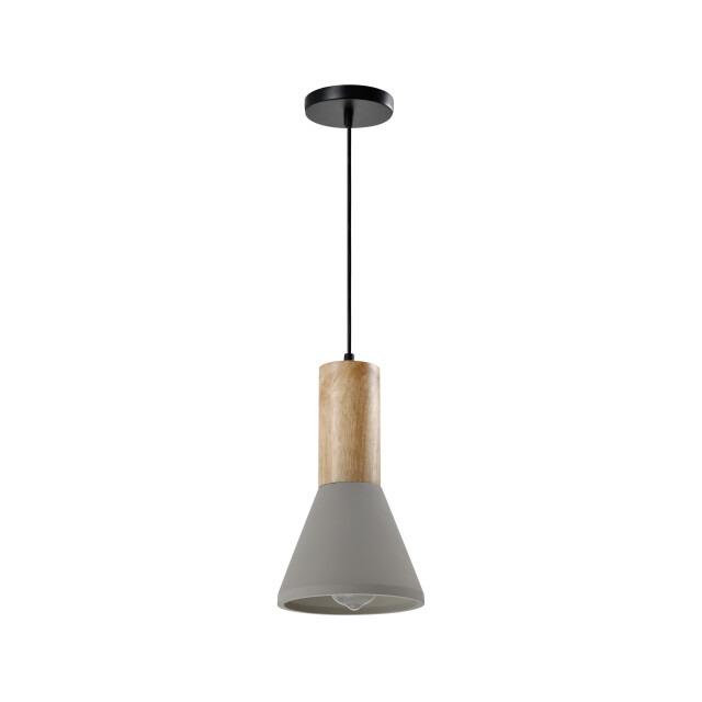 QUVIO Hanglamp langwerpig beton met hout quv5142l-grey 1540312 large