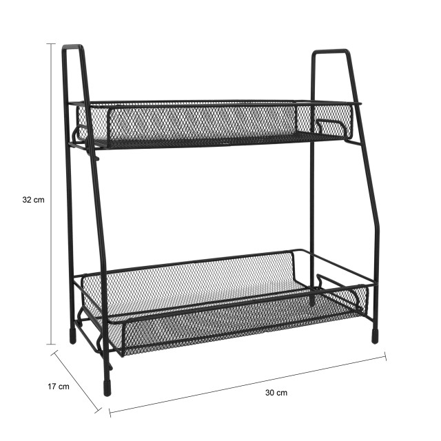 QUVIO Kruidenrek organizer 2 lades metaal - 2269223 large