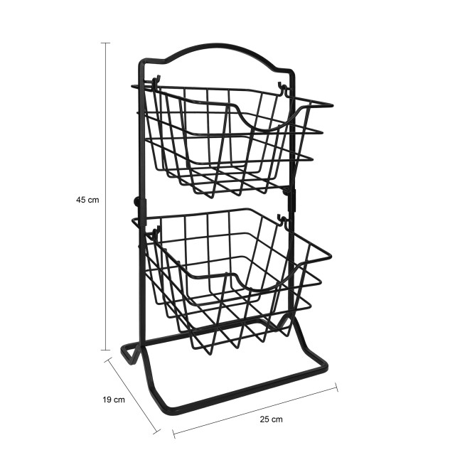 QUVIO Fruitmand 2 laags metaal 2226830 large