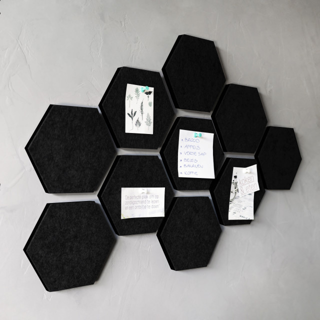 QUVIO Vilten memobord hexagon set van 10 - 1395284 large