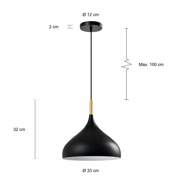 QUVIO Hanglamp rond quv5129l-black 1551090 large