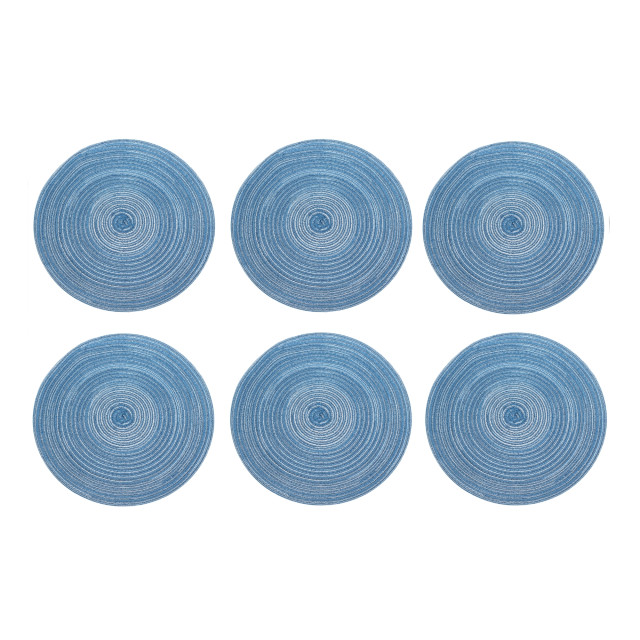 Krumble Placemat rond /grijs set van 6 2619224 large