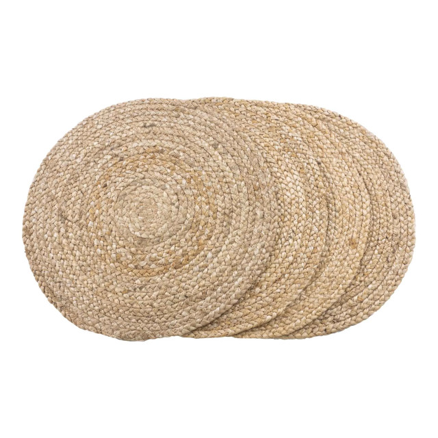 Krumble Ronde placemats – set van 4 – jute – rond ø38 cm naturel 2927090 large