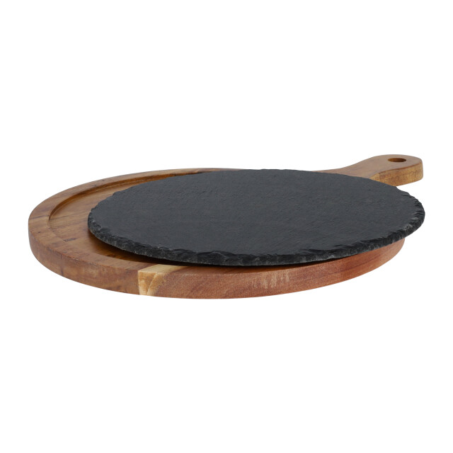 Krumble Serveerplank rond m hout en leisteen 2269244 large