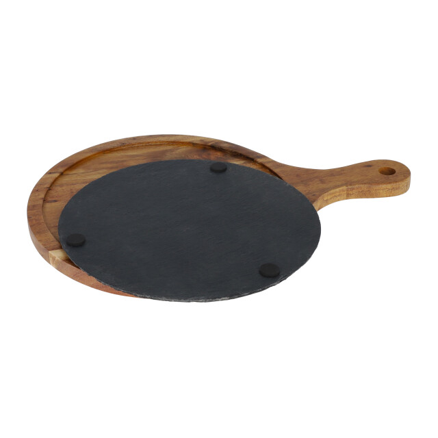 Krumble Serveerplank rond m hout en leisteen 2269244 large