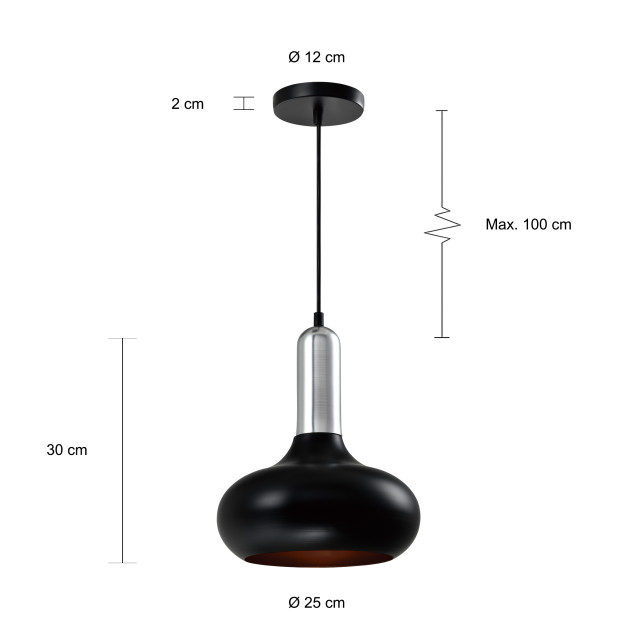 QUVIO Hanglamp rond quv5120l-black 1540299 large