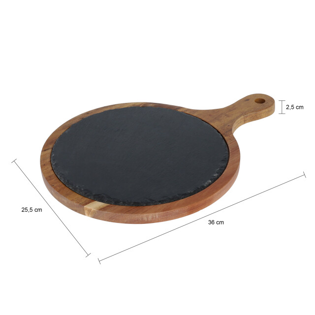 Krumble Serveerplank rond m hout en leisteen 2269244 large