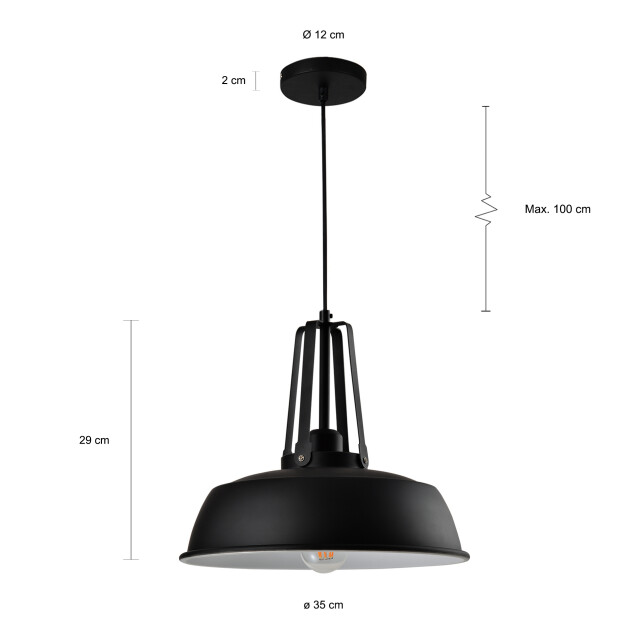 QUVIO Hanglamp rond quv5080l-black 1395233 large