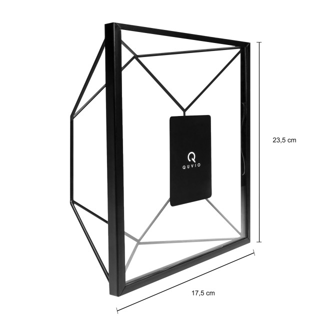 QUVIO Fotolijstje hexagon staal 17.5 x 23cm zwart 1395317 large