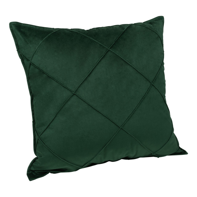 QUVIO Kussenhoes met ruit patroon 50 x 50 cm fluweel donker groen 1849003 large