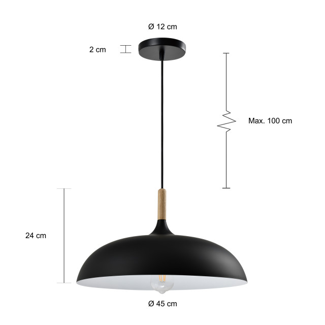 QUVIO Hanglamp quv5177l-black 1536482 large