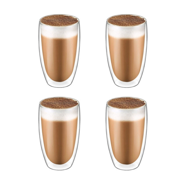 Krumble Latte macchiato glas dubbelwandig 400ml set van 4 1997933 large