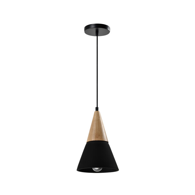 QUVIO Hanglamp langwerpig beton met hout quv5141l-black 1540309 large