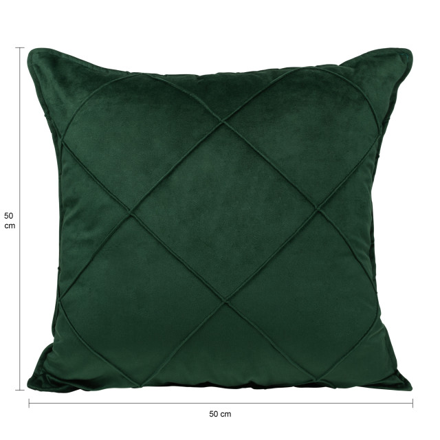 QUVIO Kussenhoes met ruit patroon 50 x 50 cm fluweel donker groen 1849003 large