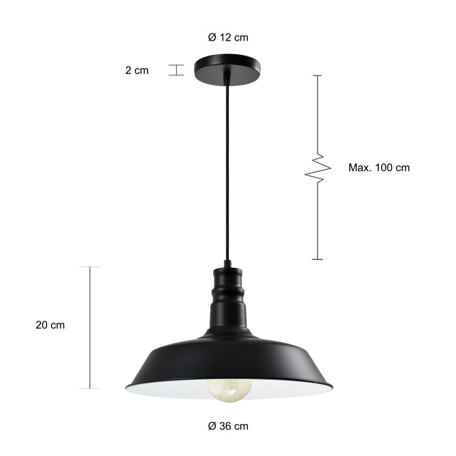 QUVIO Hanglamp rond quv5158l-black 1538516 large