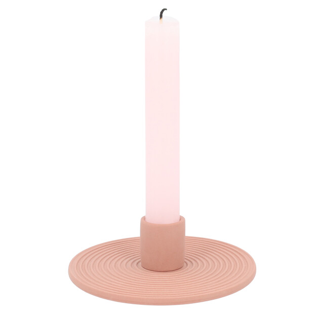 QUVIO Kaarsenstandaard rond keramiek terra cotta 2180329 large