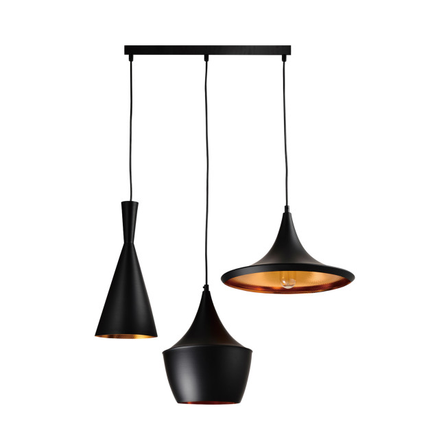 QUVIO Hanglamp 3-lichts verschillende kappen quv5059l-black 1395182 large