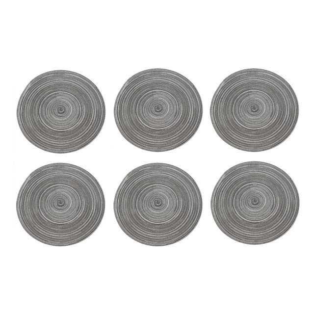 Krumble Placemat rond zilver/ set van 6 2619220 large