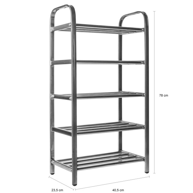 QUVIO Schoenenrek rvs met 5 planken 1551079 large