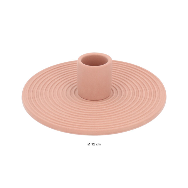QUVIO Kaarsenstandaard rond keramiek terra cotta 2180329 large