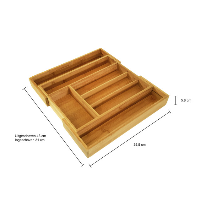 QUVIO Bestekbak organizer hout verstelbaar 1394821 large