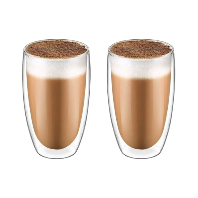 Krumble Latte macchiato glas dubbelwandig 400ml set van 2 1997932 large