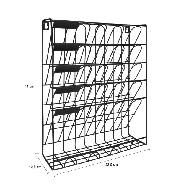 QUVIO Tijdschriftenhouder wand met 5 lagen metaal - 2172977 large