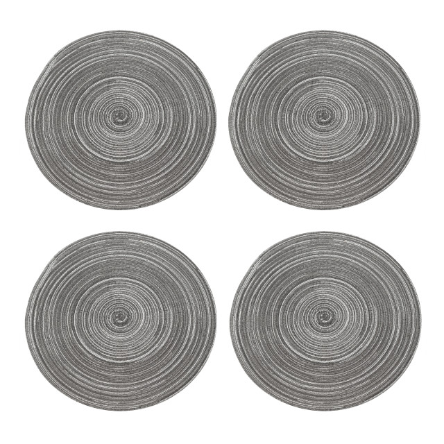 Krumble Placemat rond zilver/ set van 4 2619219 large