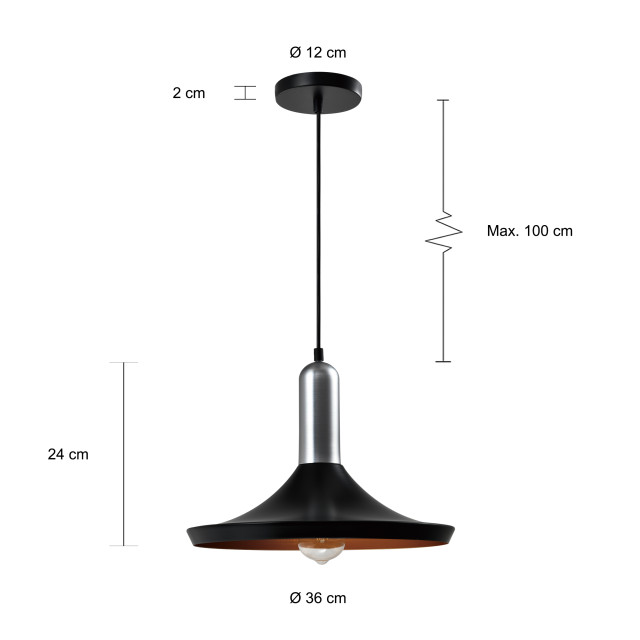 QUVIO Hanglamp rond quv5173l-black 1539436 large