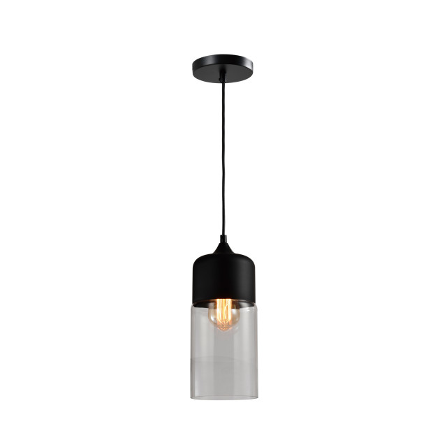 QUVIO Hanglamp langwerpig glas zwart quv5104l-black 1538362 large