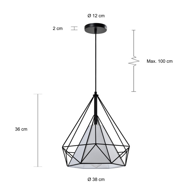 QUVIO Hanglamp met metalen frame quv5152l-black 1545198 large
