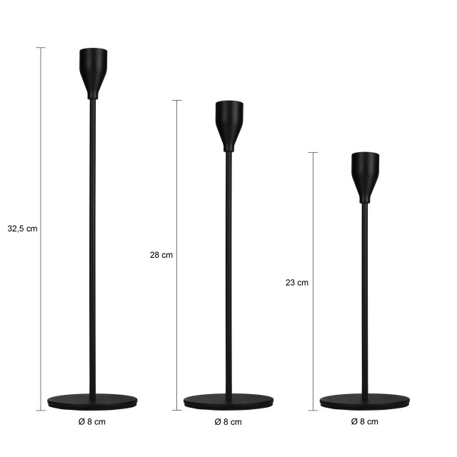 QUVIO Kaarsenstandaard set 3 delig metaal - 2230017 large