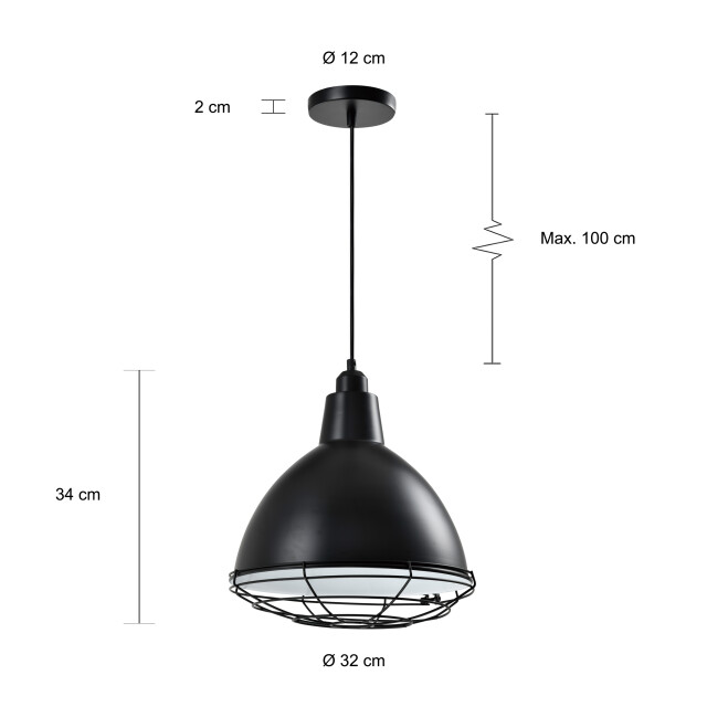 QUVIO Hanglamp rond met metal frame quv5166l-black 1538521 large