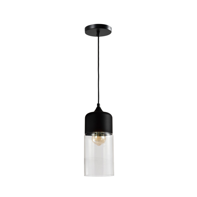 QUVIO Hanglamp langwerpig glas zwart quv5104l-black 1538362 large