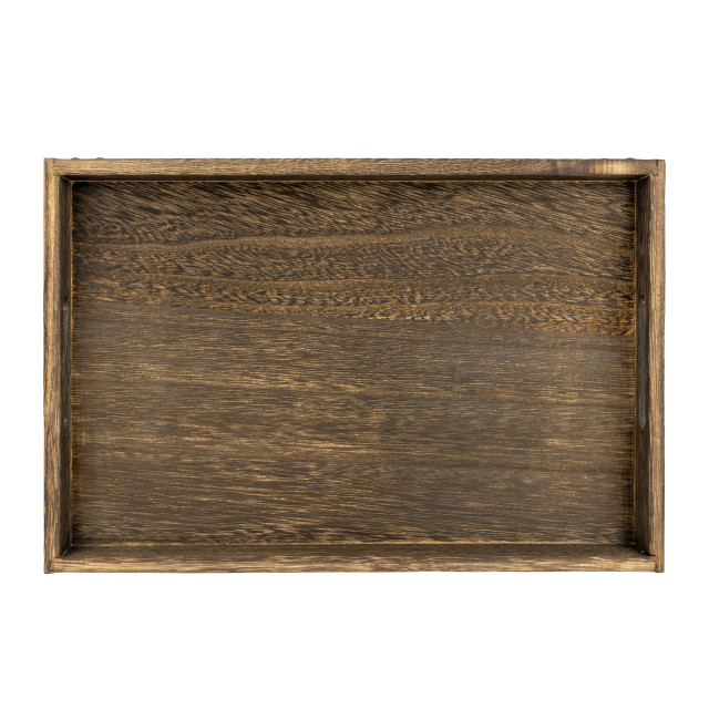 QUVIO Dienblad decoratief rechthoekig met handvaten 36 x 24 cm hout bruin 1849010 large