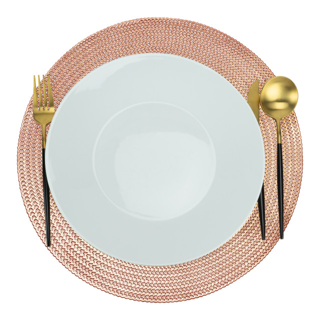 Krumble Placemat rond pvc rosegoud 1994320 large