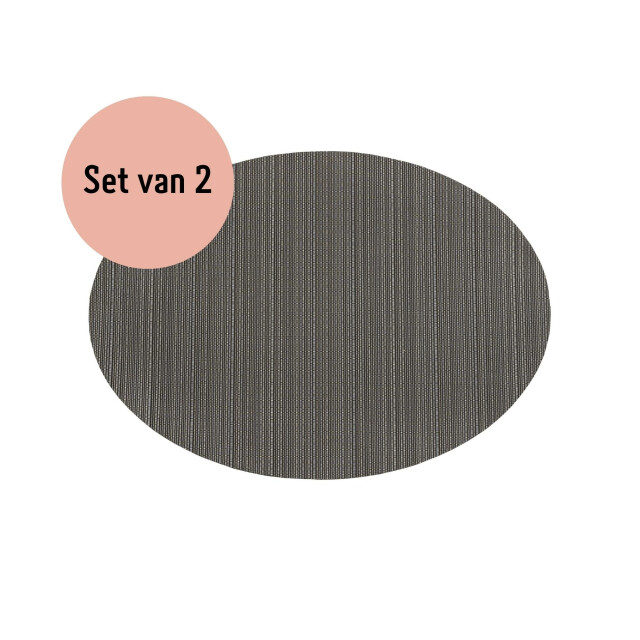 QUVIO Placemat ovaal 32 x 45 cm /bruin set van 2 2619230 large