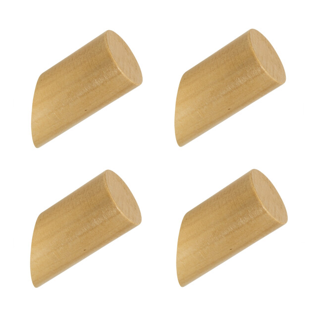 QUVIO Houten wand haakje licht bruin s set van 4 2619247 large
