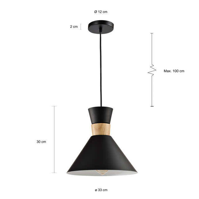 QUVIO Hanglamp rond quv5113l-black 1395236 large