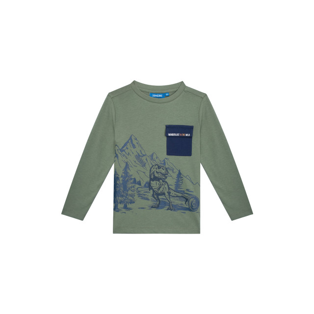 Someone Jongens t-shirt ls licht khaki DINOSO-SB-03-D-LIGHT KHAKI large