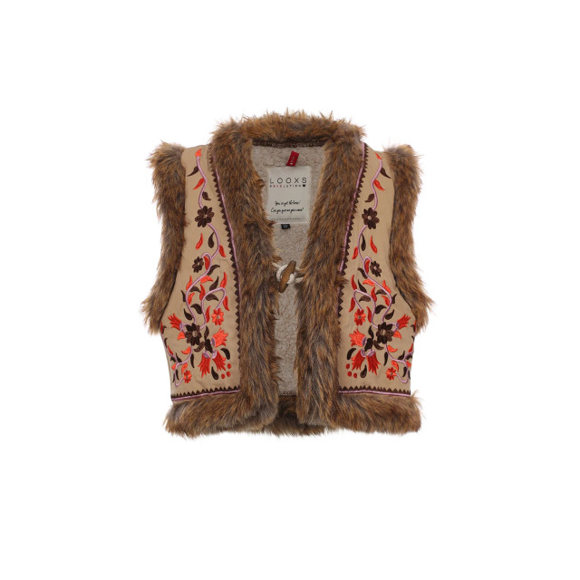 Looxs Revolution Meisjes gilet fur embroidery - 2431-7035-407 large