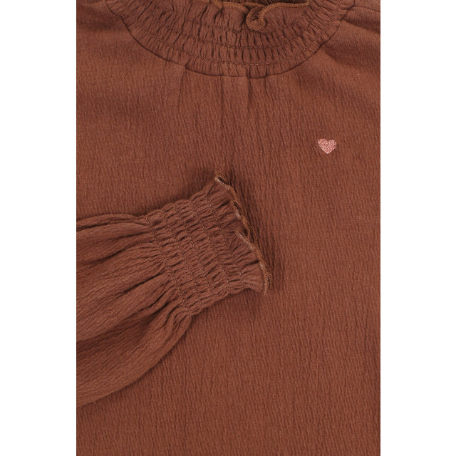 Looxs Revolution Meisjes t-shirt ls crinkel chocolade 2431-7413-424 large