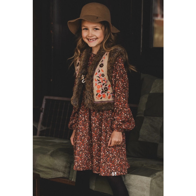 Looxs Revolution Meisjes jurk crinkel mini wild bloemen 2431-7847-975 large