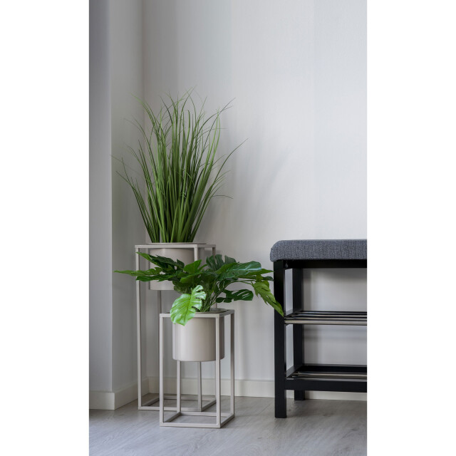 QUVIO Bloempot binnen/plantenstandaard – set van 2 – metaal - 2927089 large
