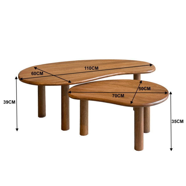 Livingfurn salontafel nubi set of 2 mangohout 2926178 large