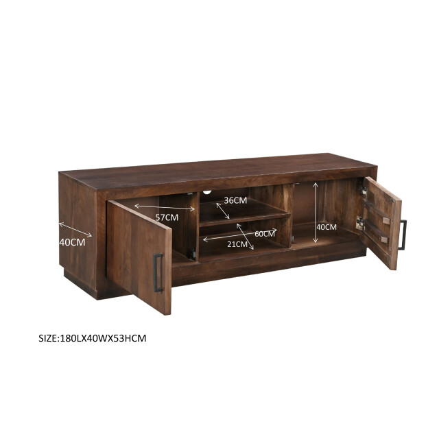 Livingfurn tv meubel jaxx brown 180cm mangohout 2658031 large